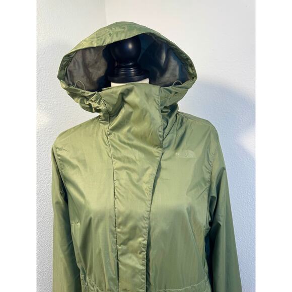 North Face Green Fleece Lined Jacket Windwall Tech Softshell Ripstop Size M L - Picture 2 of 8